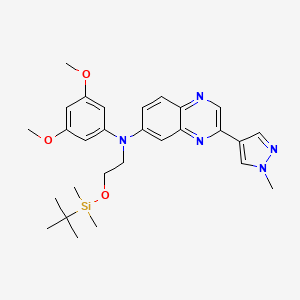 N-(2-((tert-Butyldimethylsilyl)oxy)ethyl)-N-(3,5-dimethoxyphenyl)-3-(1-methyl-1H-pyrazol-4-yl)quinoxalin-6-amine