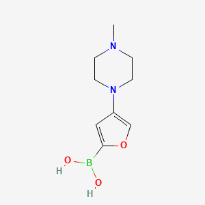 molecular formula C9H15BN2O3 B13360584 (4-(4-Methylpiperazin-1-yl)furan-2-yl)boronic acid 