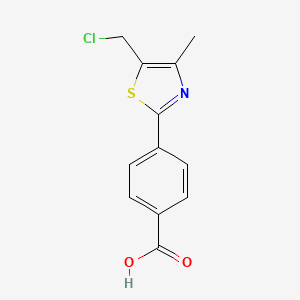 molecular formula C12H10ClNO2S B13360592 4-(5-(Chloromethyl)-4-methylthiazol-2-yl)benzoic acid 