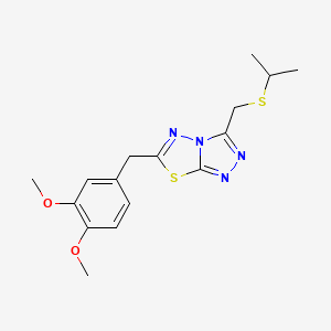 6-(3,4-Dimethoxybenzyl)-3-[(isopropylsulfanyl)methyl][1,2,4]triazolo[3,4-b][1,3,4]thiadiazole