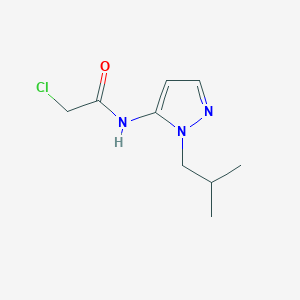 molecular formula C9H14ClN3O B13360646 2-chloro-N-[2-(2-methylpropyl)-2,3-dihydro-1H-pyrazol-3-ylidene]acetamide 