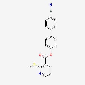 molecular formula C20H14N2O2S B13360651 4'-Cyano-[1,1'-biphenyl]-4-yl 2-(methylthio)nicotinate 