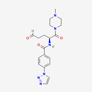 molecular formula C19H24N6O3 B13360727 (S)-N-(1-(4-Methylpiperazin-1-yl)-1,5-dioxopentan-2-yl)-4-(1H-1,2,3-triazol-1-yl)benzamide 