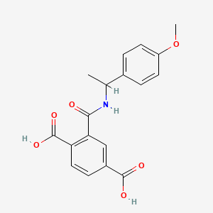 molecular formula C18H17NO6 B13360751 2-({[1-(4-Methoxyphenyl)ethyl]amino}carbonyl)terephthalic acid 