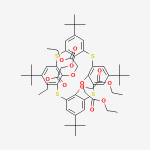 molecular formula C56H72O12S4 B1336078 4-叔丁基-1-(乙氧羰基甲氧基)噻花[4]芳烃 CAS No. 210706-03-9