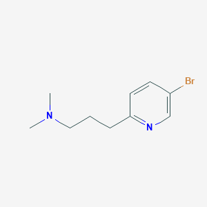 molecular formula C10H15BrN2 B13360842 3-(5-Bromopyridin-2-yl)-N,N-dimethylpropan-1-amine 