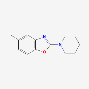 molecular formula C13H16N2O B13360851 5-Methyl-2-(1-piperidinyl)-1,3-benzoxazole 