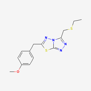 3-[(Ethylsulfanyl)methyl]-6-(4-methoxybenzyl)[1,2,4]triazolo[3,4-b][1,3,4]thiadiazole