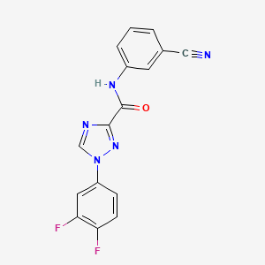 molecular formula C16H9F2N5O B13360884 N-(3-cyanophenyl)-1-(3,4-difluorophenyl)-1H-1,2,4-triazole-3-carboxamide 