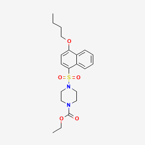 molecular formula C21H28N2O5S B13360891 Ethyl 4-[(4-butoxy-1-naphthyl)sulfonyl]-1-piperazinecarboxylate 