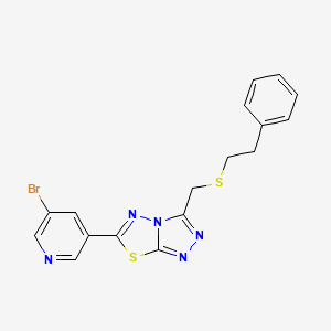 6-(5-Bromopyridin-3-yl)-3-{[(2-phenylethyl)sulfanyl]methyl}[1,2,4]triazolo[3,4-b][1,3,4]thiadiazole