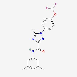 molecular formula C19H18F2N4O2 B13360911 1-[4-(difluoromethoxy)phenyl]-N-(3,5-dimethylphenyl)-5-methyl-1H-1,2,4-triazole-3-carboxamide 