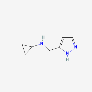 molecular formula C7H11N3 B13360919 N-((1H-Pyrazol-3-yl)methyl)cyclopropanamine 