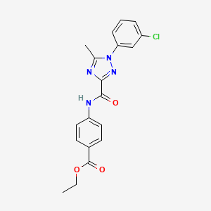 molecular formula C19H17ClN4O3 B13360936 ethyl 4-({[1-(3-chlorophenyl)-5-methyl-1H-1,2,4-triazol-3-yl]carbonyl}amino)benzoate 