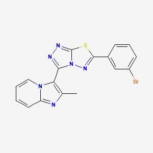 3-[6-(3-Bromophenyl)[1,2,4]triazolo[3,4-b][1,3,4]thiadiazol-3-yl]-2-methylimidazo[1,2-a]pyridine