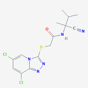 N-(1-cyano-1,2-dimethylpropyl)-2-({6,8-dichloro-[1,2,4]triazolo[4,3-a]pyridin-3-yl}sulfanyl)acetamide