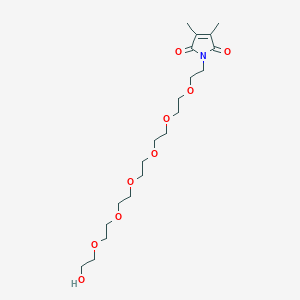 molecular formula C20H35NO9 B13360977 1-(20-Hydroxy-3,6,9,12,15,18-hexaoxaicosyl)-3,4-dimethyl-1H-pyrrole-2,5-dione 