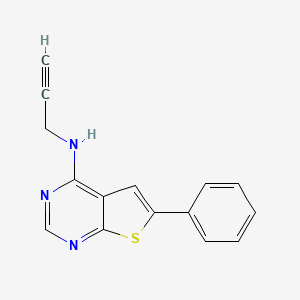 molecular formula C15H11N3S B13361068 6-phenyl-N-(prop-2-yn-1-yl)thieno[2,3-d]pyrimidin-4-amine 