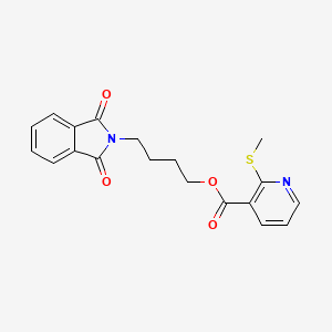 molecular formula C19H18N2O4S B13361077 4-(1,3-Dioxoisoindolin-2-yl)butyl 2-(methylthio)nicotinate 