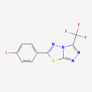 molecular formula C10H4F3IN4S B13361078 6-(4-Iodophenyl)-3-(trifluoromethyl)[1,2,4]triazolo[3,4-b][1,3,4]thiadiazole 