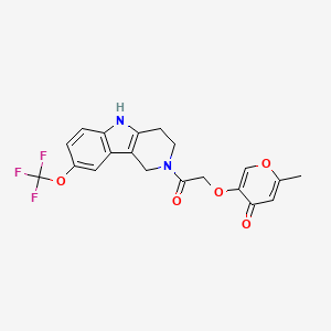 2-methyl-5-{2-oxo-2-[8-(trifluoromethoxy)-1,3,4,5-tetrahydro-2H-pyrido[4,3-b]indol-2-yl]ethoxy}-4H-pyran-4-one