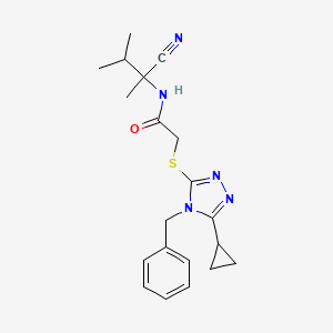 2-[(4-benzyl-5-cyclopropyl-4H-1,2,4-triazol-3-yl)sulfanyl]-N-(1-cyano-1,2-dimethylpropyl)acetamide