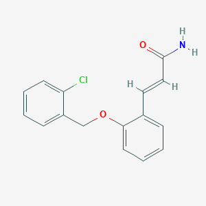 molecular formula C16H14ClNO2 B13361194 3-{2-[(2-Chlorobenzyl)oxy]phenyl}acrylamide 