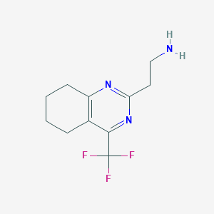 molecular formula C11H14F3N3 B13361198 2-(4-(Trifluoromethyl)-5,6,7,8-tetrahydroquinazolin-2-yl)ethan-1-amine 