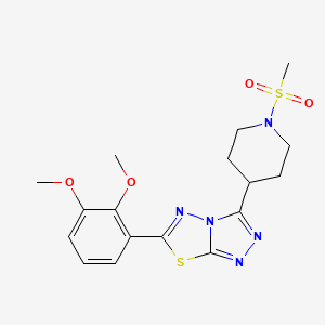 molecular formula C17H21N5O4S2 B13361202 6-(2,3-Dimethoxyphenyl)-3-[1-(methylsulfonyl)-4-piperidinyl][1,2,4]triazolo[3,4-b][1,3,4]thiadiazole 