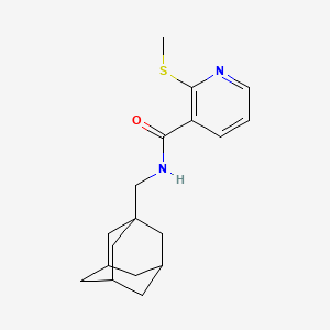 molecular formula C18H24N2OS B13361221 N-(Adamantan-1-ylmethyl)-2-(methylthio)nicotinamide 