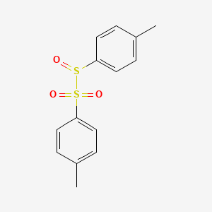 molecular formula C14H14O3S2 B13361225 Benzene, 1-methyl-4-[[(4-methylphenyl)sulfinyl]sulfonyl]- CAS No. 788-86-3