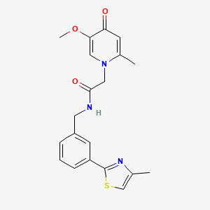 molecular formula C20H21N3O3S B13361246 2-(5-methoxy-2-methyl-4-oxopyridin-1(4H)-yl)-N-[3-(4-methyl-1,3-thiazol-2-yl)benzyl]acetamide 