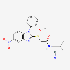 N-(2-Cyano-3-methylbutan-2-yl)-2-((1-(2-methoxyphenyl)-5-nitro-1H-benzo[d]imidazol-2-yl)thio)acetamide