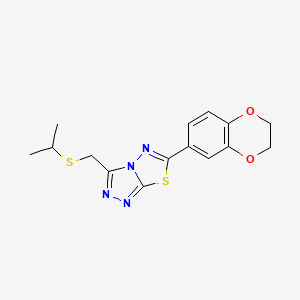 6-(2,3-Dihydro-1,4-benzodioxin-6-yl)-3-[(isopropylsulfanyl)methyl][1,2,4]triazolo[3,4-b][1,3,4]thiadiazole