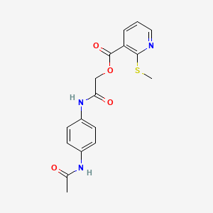 2-((4-Acetamidophenyl)amino)-2-oxoethyl 2-(methylthio)nicotinate