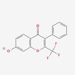 molecular formula C16H9F3O3 B1336133 7-Hydroxy-3-phenyl-2-trifluoromethyl-chromen-4-one CAS No. 84858-65-1