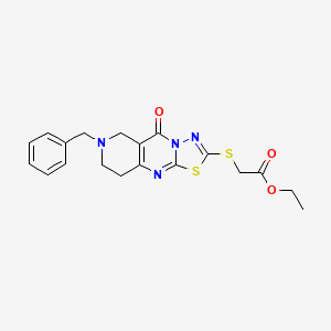 ethyl [(7-benzyl-5-oxo-6,7,8,9-tetrahydro-5H-pyrido[4,3-d][1,3,4]thiadiazolo[3,2-a]pyrimidin-2-yl)sulfanyl]acetate