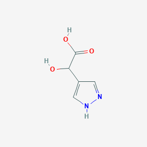 molecular formula C5H6N2O3 B13361350 2-Hydroxy-2-(1H-pyrazol-4-yl)acetic acid 