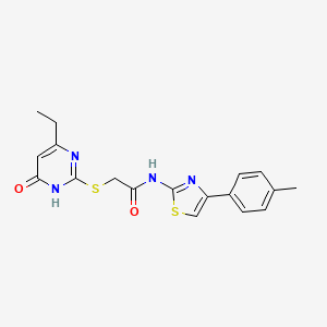 2-[(4-ethyl-6-oxo-1,6-dihydro-2-pyrimidinyl)sulfanyl]-N-[4-(4-methylphenyl)-1,3-thiazol-2-yl]acetamide