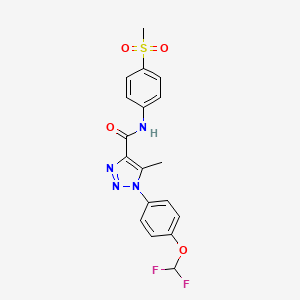 molecular formula C18H16F2N4O4S B13361396 1-[4-(difluoromethoxy)phenyl]-5-methyl-N-[4-(methylsulfonyl)phenyl]-1H-1,2,3-triazole-4-carboxamide 