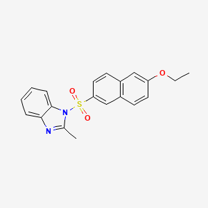 molecular formula C20H18N2O3S B13361410 1-[(6-ethoxy-2-naphthyl)sulfonyl]-2-methyl-1H-benzimidazole 