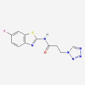 N-(6-fluoro-1,3-benzothiazol-2-yl)-3-(1H-tetraazol-1-yl)propanamide