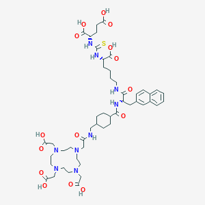 molecular formula C49H71N9O15S B13361467 (3S,10S,14S)-3-(Naphthalen-2-ylmethyl)-1,4-dioxo-12-thioxo-1-(trans-4-((2-(4,7,10-tris(carboxymethyl)-1,4,7,10-tetraazacyclododecan-1-yl)acetamido)methyl)cyclohexyl)-2,5,11,13-tetraazahexadecane-10,14,16-tricarboxylic acid 