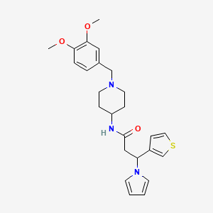 N-[1-(3,4-dimethoxybenzyl)piperidin-4-yl]-3-(1H-pyrrol-1-yl)-3-(thiophen-3-yl)propanamide