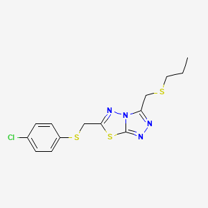 6-{[(4-Chlorophenyl)sulfanyl]methyl}-3-[(propylsulfanyl)methyl][1,2,4]triazolo[3,4-b][1,3,4]thiadiazole