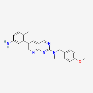 molecular formula C23H23N5O B13361511 6-(5-Amino-2-methylphenyl)-N-(4-methoxybenzyl)-N-methylpyrido[2,3-d]pyrimidin-2-amine 