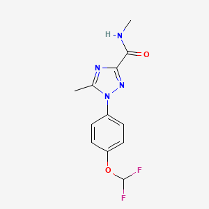 molecular formula C12H12F2N4O2 B13361523 1-[4-(difluoromethoxy)phenyl]-N,5-dimethyl-1H-1,2,4-triazole-3-carboxamide 