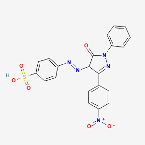 molecular formula C21H15N5O6S B13361530 (Z)-4-((3-(4-Nitrophenyl)-5-oxo-1-phenyl-4,5-dihydro-1H-pyrazol-4-yl)diazenyl)benzenesulfonic acid 