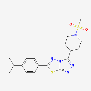 molecular formula C18H23N5O2S2 B13361553 6-(4-Isopropylphenyl)-3-[1-(methylsulfonyl)-4-piperidinyl][1,2,4]triazolo[3,4-b][1,3,4]thiadiazole 