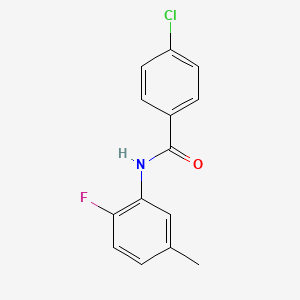 molecular formula C14H11ClFNO B13361570 4-chloro-N-(2-fluoro-5-methylphenyl)benzamide 